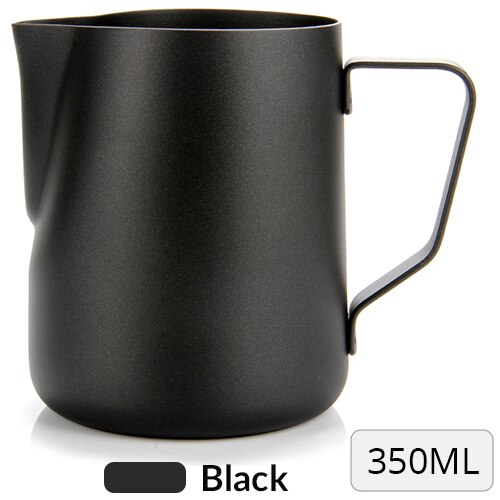 Roestvrij Steeel Melk Opschuimen Werper, 350ml Black Rainbow Koffie Melk Mokken, Koffie Melk Dampende Opschuimen voor Barista: Black