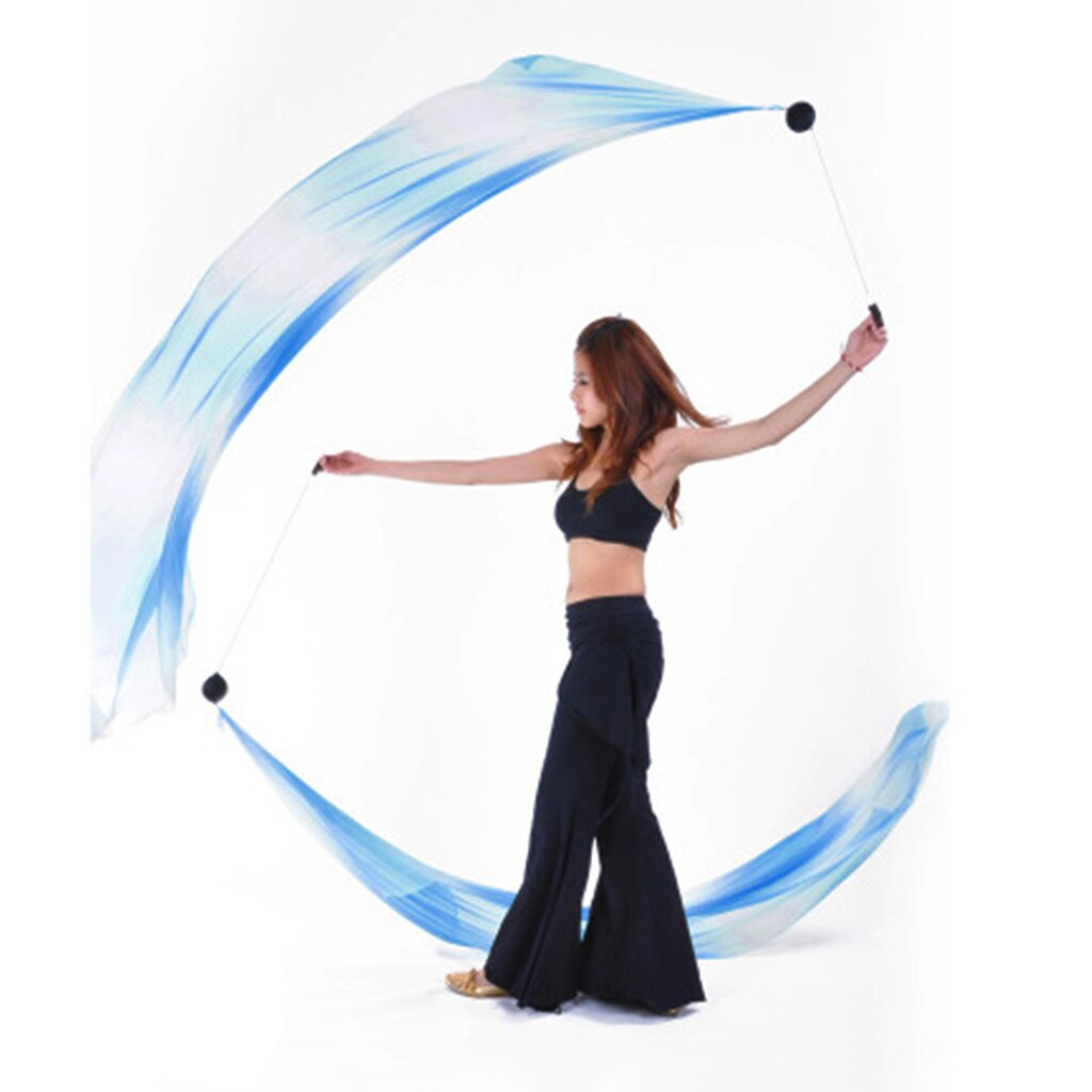 1 paire 100% Polyester voile Poi jeter des boules écharpe danse du ventre Yoga danse accessoires