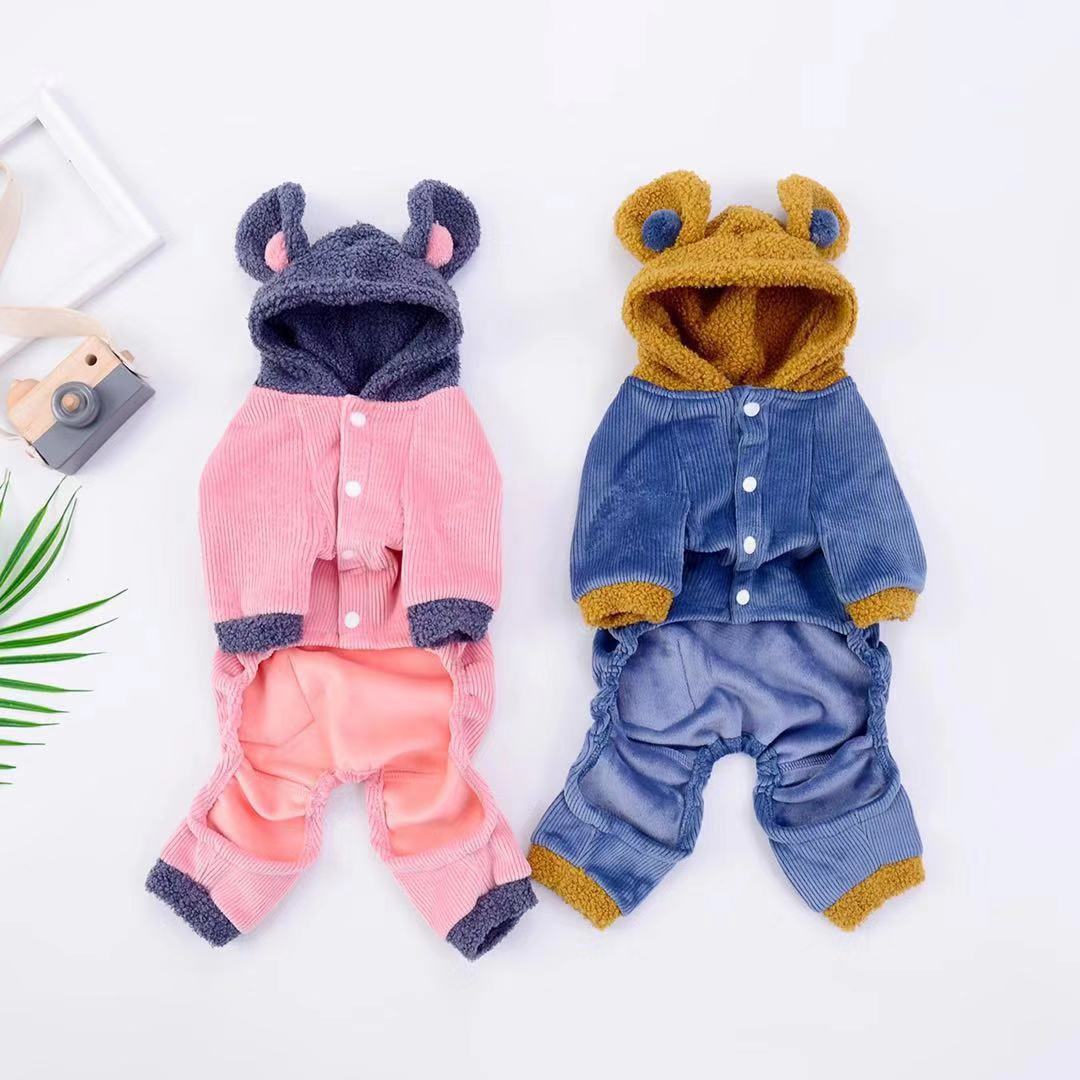 Ropa de invierno para perro Pug, traje grueso y cálido para perro, mono Yorkie Poodle Pomeranian Schnauzer, traje de Bulldog Francés, abrigo