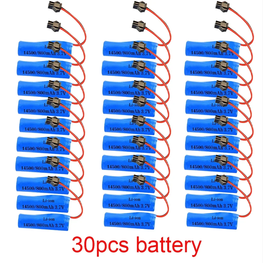 3.7V 800mah 14500 AA Batteria ricaricabile per giocattoli telecomandati Elicottero auto Treno Moto Batterie per auto giocattolo con spina SM