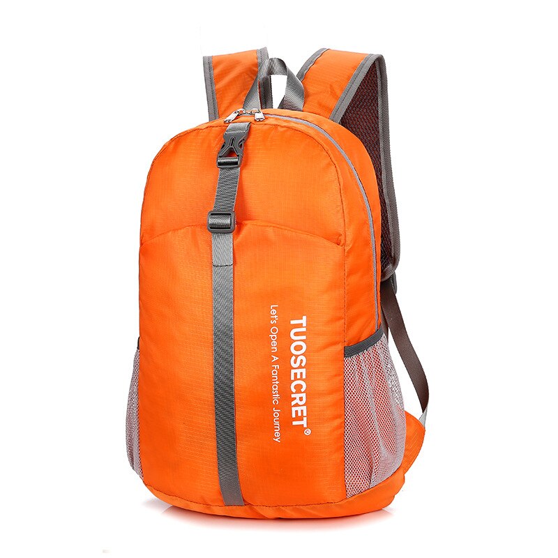 Let foldbar rygsæk opbevaring vandtæt nylon rygsæk kvinder og mænd børn ultralette rejse indkøbstasker: Orange