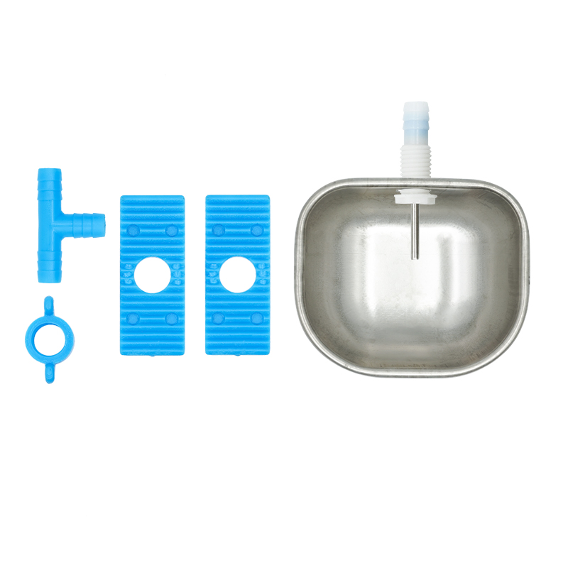 Ciotola per l'acqua del coniglio abbeveratoio automatico gabbia per conigli tazza fissa in acciaio inossidabile/plastica che solleva volpe visone animali da fattoria ciotola per bere: Rosso