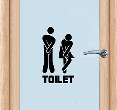 Funny Toilet Entrance Sign Decal Vinyl Sticker For Shop Office Home Cafe Hotel ZYVA-341