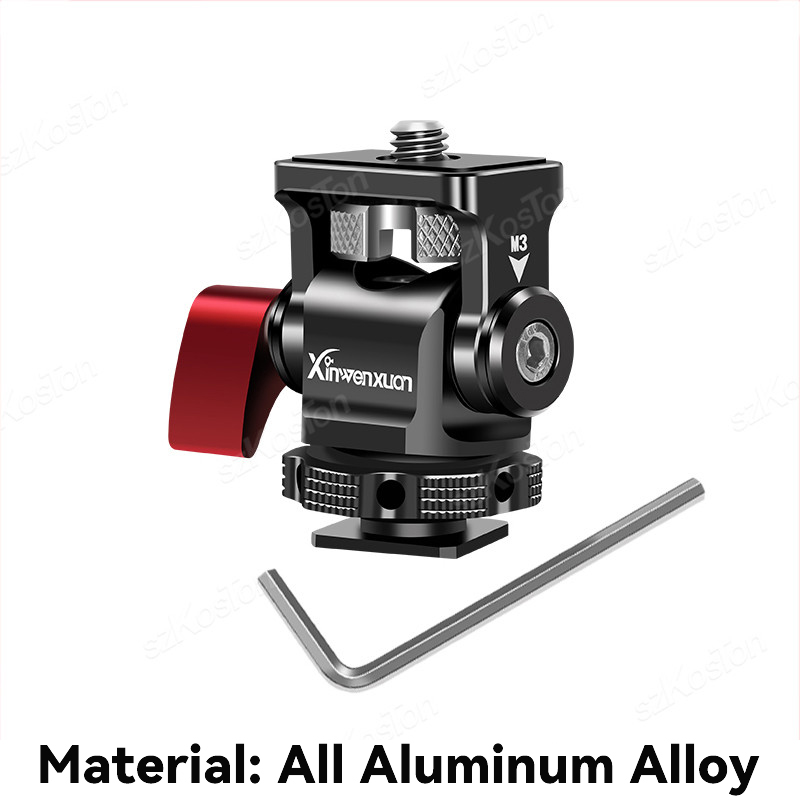 Mini soporte para Monitor, cabezal de trípode, adaptador de zapata fría de 1/4 pulgadas para montaje de Monitor de cámara, Flash, micrófono, luz de relleno LED: Verde