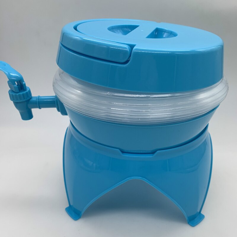 Tetera compresible plegable para exteriores, cubo de agua fría portátil, olla con mango de plástico con Pedestal, para acampar, senderismo, ciclismo y barbacoa