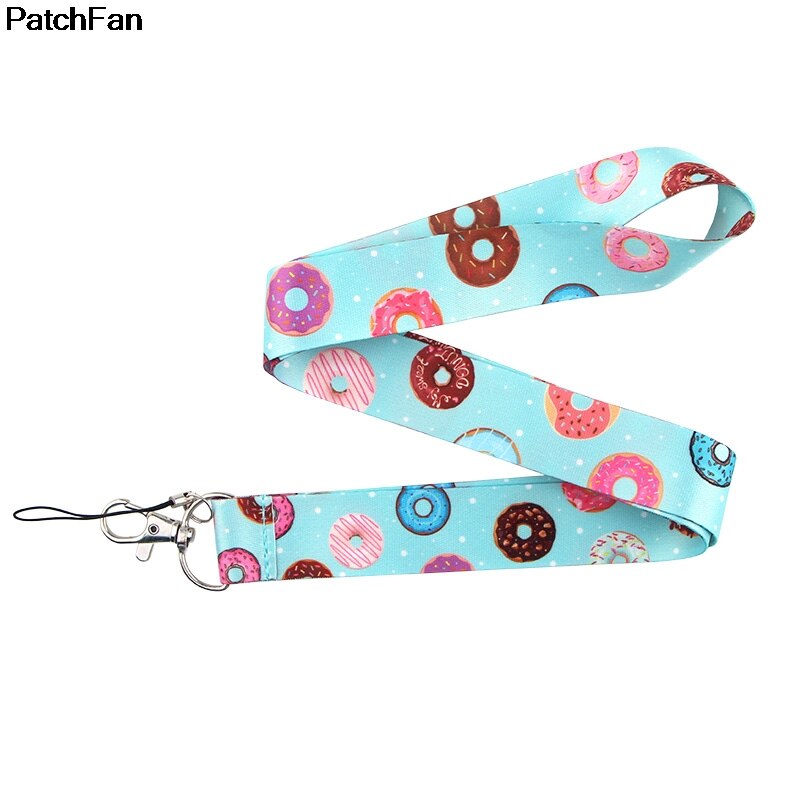 A2431 Patchfan Dessert Donut Tag Strap Hals Lanyards Voor Veiligheid Breakaway Voor Mobiele Telefoon Usb Id Badge Houder Key