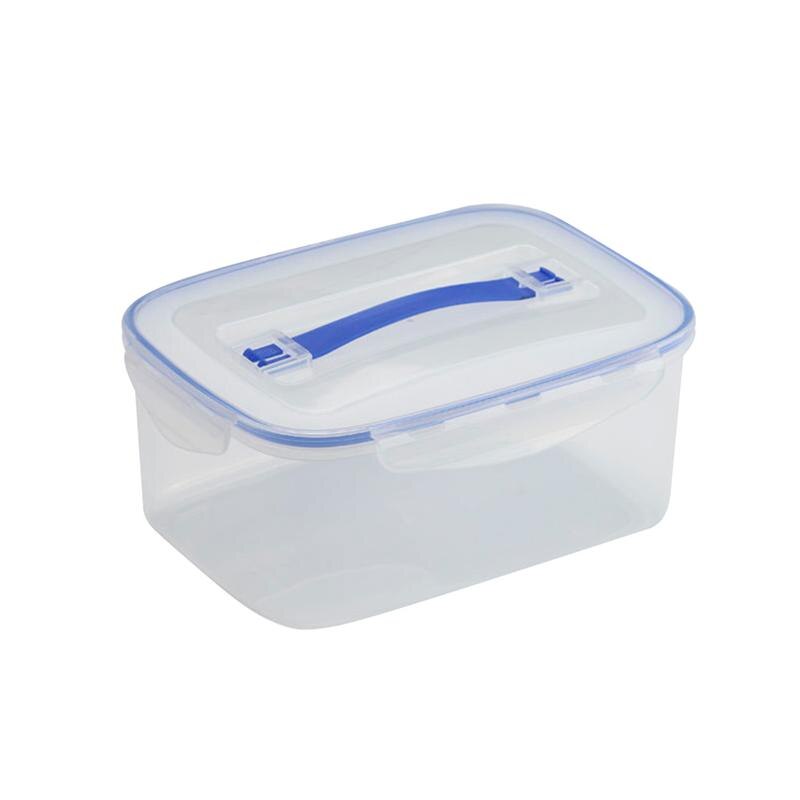 3.8L/2.4L Portable Rectangular Sealed Preservation Box Food Container Kitchen Storage Box with Handle Single Layer