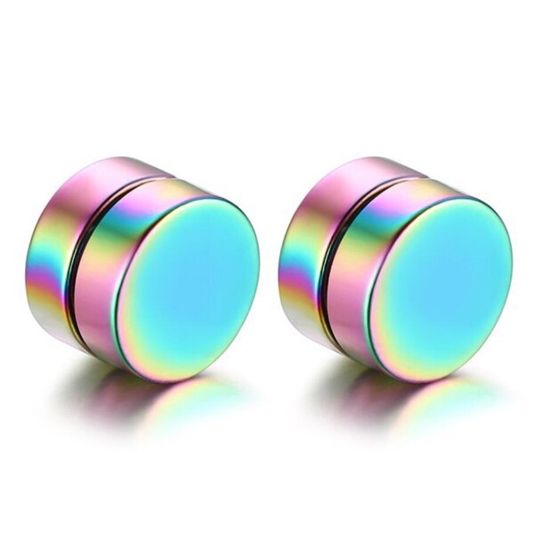 4Colors Stainless Steel Magnetic Ear Stud Men Women's Clip Earring brinco On Non-Pierced Earrings 5 Colors Option: Multicolor