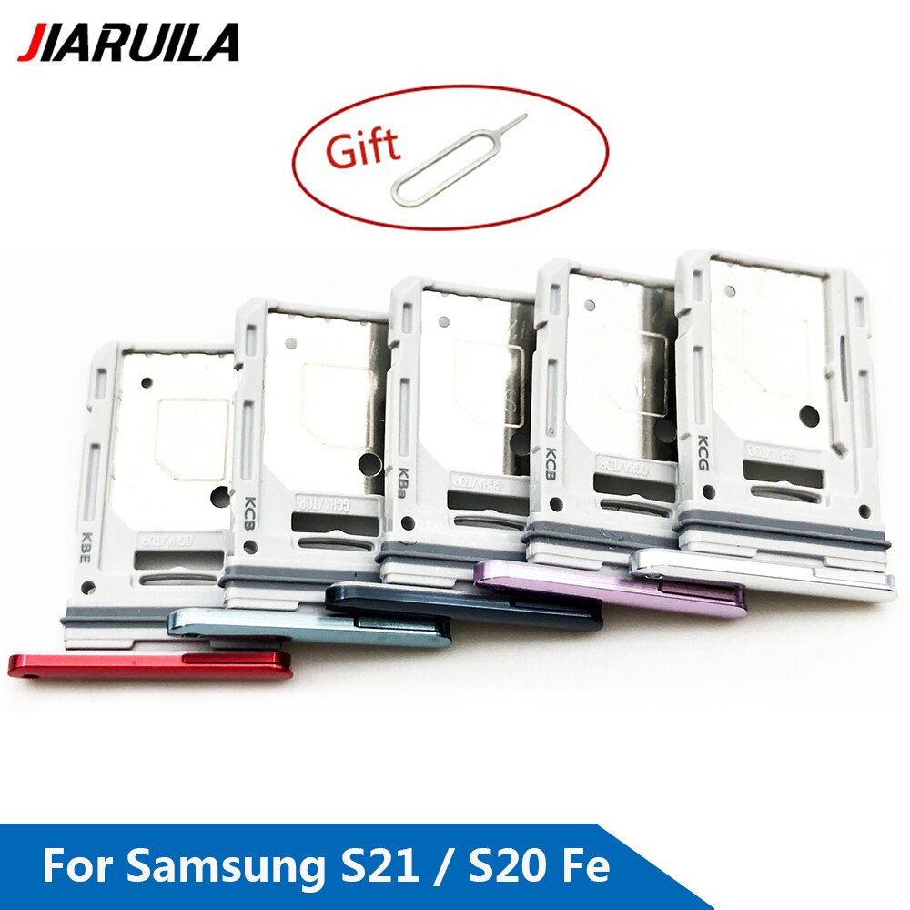 Bandeja de tarjeta SIM para Samsung Galaxy S20 Fe S21, Doble SIM, Sim Dual, Metal, plástico, Nano SIM, ranura Micro SD Holde