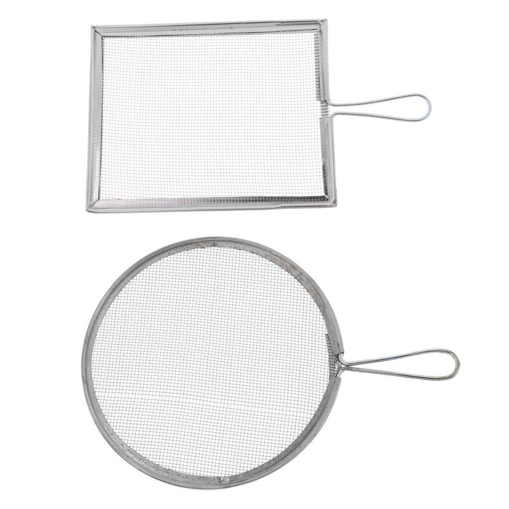 2x Ceramic Glaze Filtering Tools Steel Screen Mesh Strainer Filter with Handles Sieve Pottery Craft