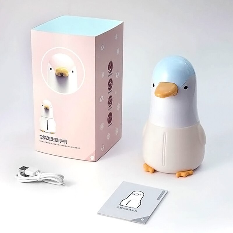 D2 Cute Penguins Automatic Soap Dispensers Child Liquid Soap Dispenser Kitchen Bathroom Touchless Induction Foam Antiseptic Hand
