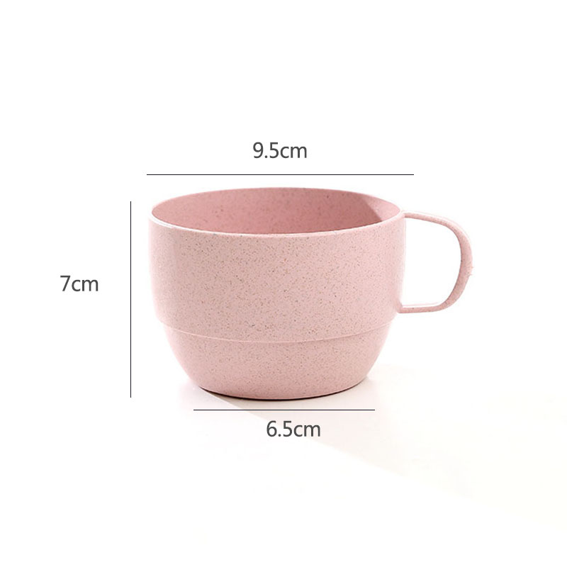 1 PC Office Coffee Cup Eco-friendly Mouthwash Cups Wheat Straw kitchen Accessories Milk Tea Cup: Pink