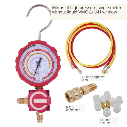 VALUE VMG-1 High and Low Pressure Single Meter Valve Refrigerant Pressure Gauge Refrigerant Fluoride Meter hvac tools: Yellow