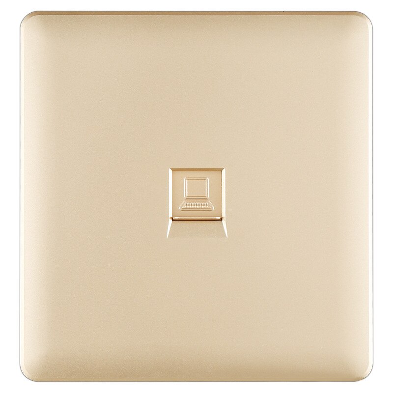 Model 86 netwerkpaneel informatiepaneel cat. 6 zes soorten netwerkmodulepaneel pc-socket  rj45 wit zwart goud paneel: Goud