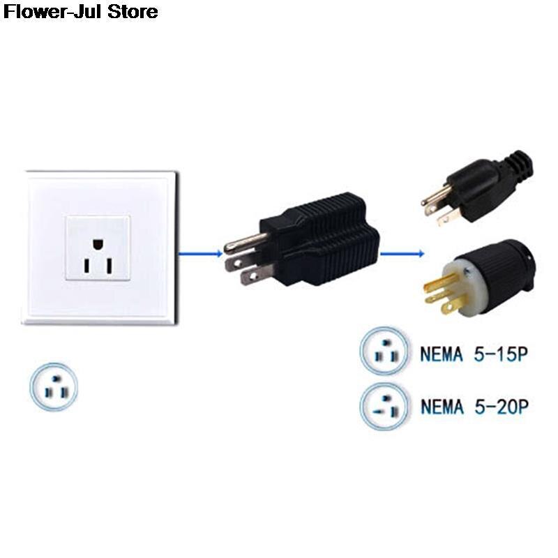 5-15P To 5-20R Adapter 15 Amp Household Plug to 20 Amp T-Blade Female Adapter 15 Amp Male To 20 Amp Female Plug Adapter