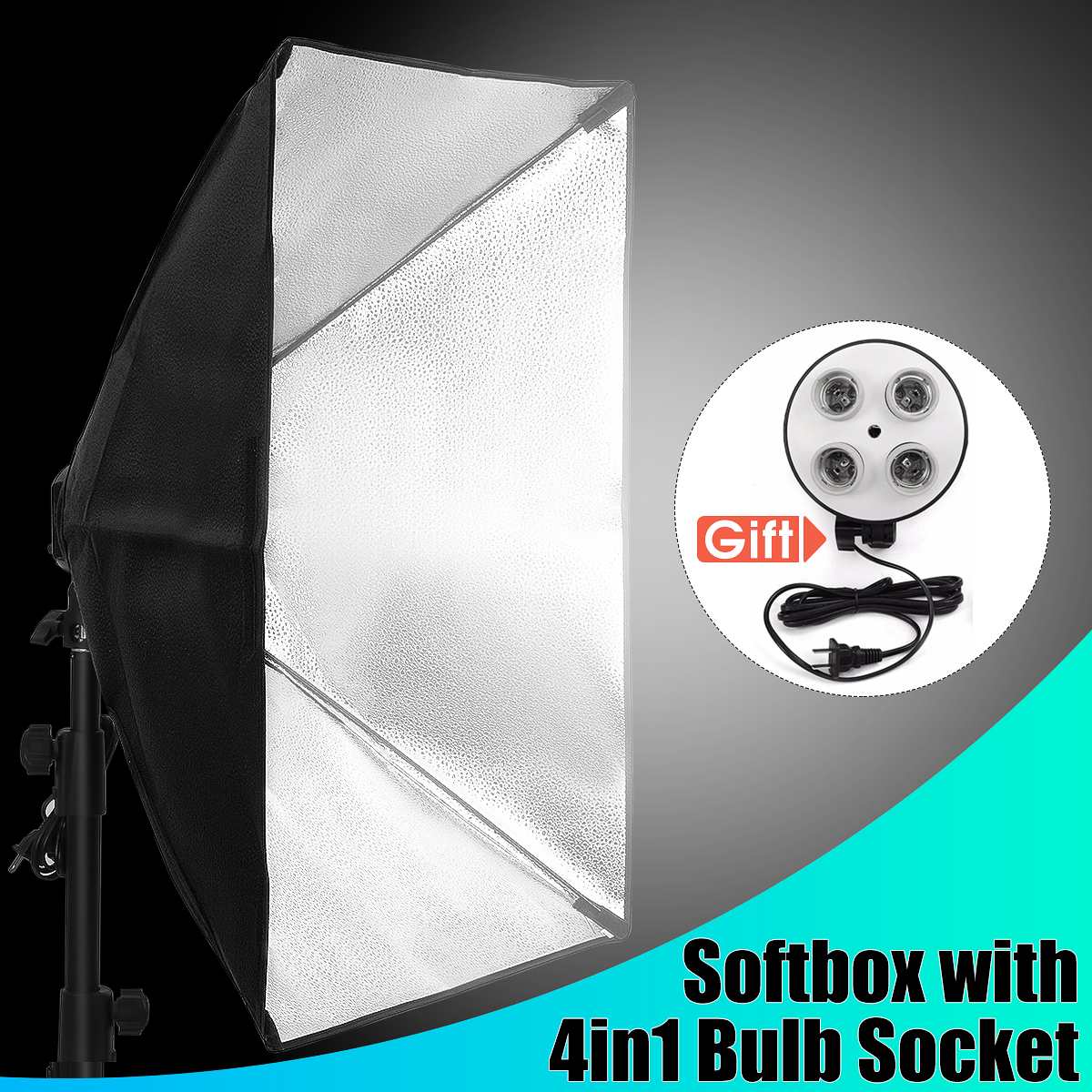 Softbox Kit - 50x70cm - 4x E27 Lamp Holder - Photography Lighting Equipment