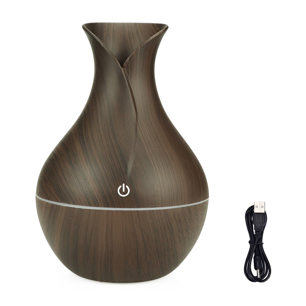 USB Essential Oil Diffuser Cool Wood Essential Aroma Aromatherapy Grain Air Humidifier 7LED Ultrasonic Mini Mist Maker LED Light: 2