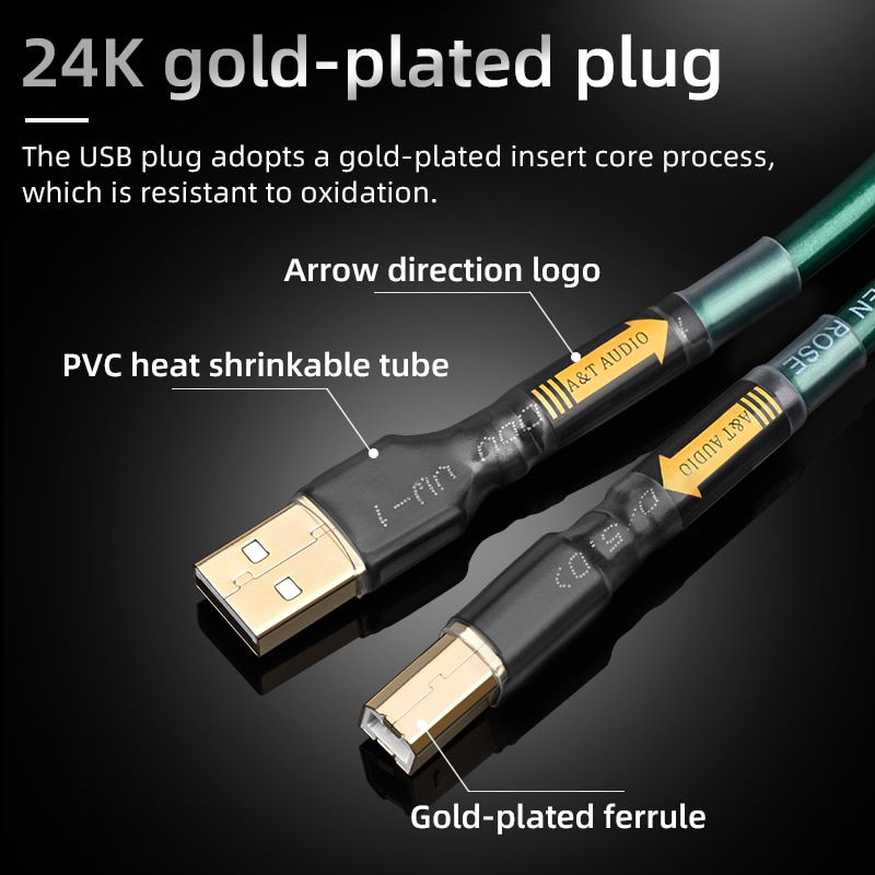 Posrebrzany kabel USB Hifi wysokiej jakości kabel 6N OCC A-B C-B typ DAC dekodujący kabel do transmisji danych kabel USB