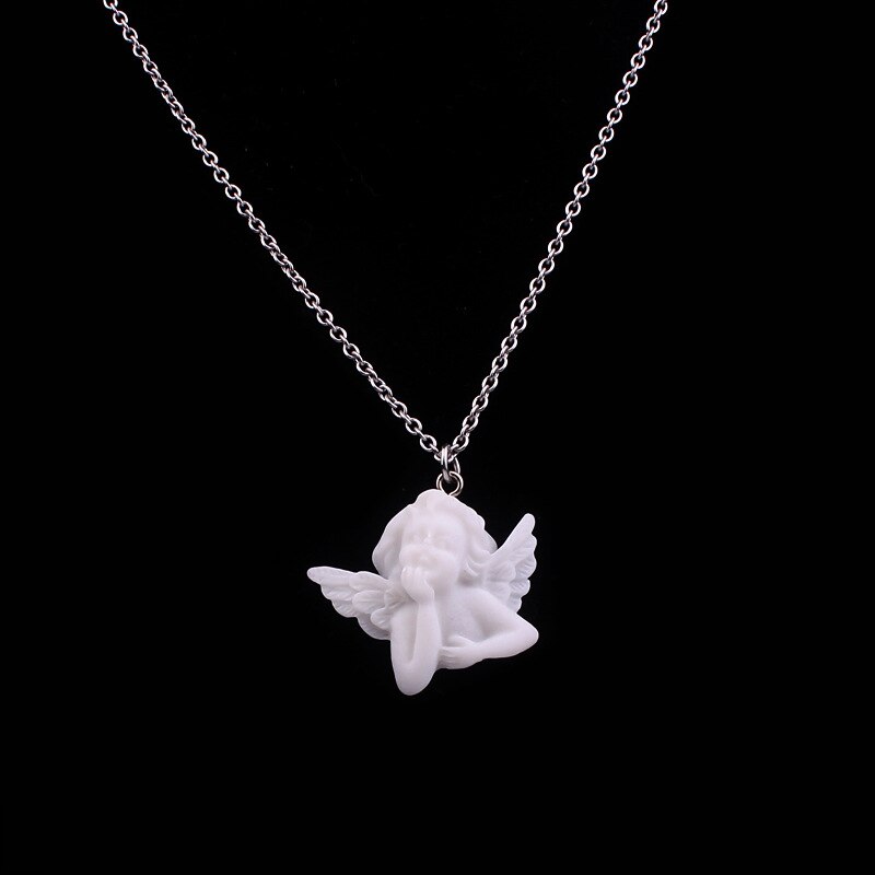 Blanc mignon multicolore cupidon résine gommeux dieu de l'amour collier pour filles femmes enfants d'anniversaire beaux bijoux: 2