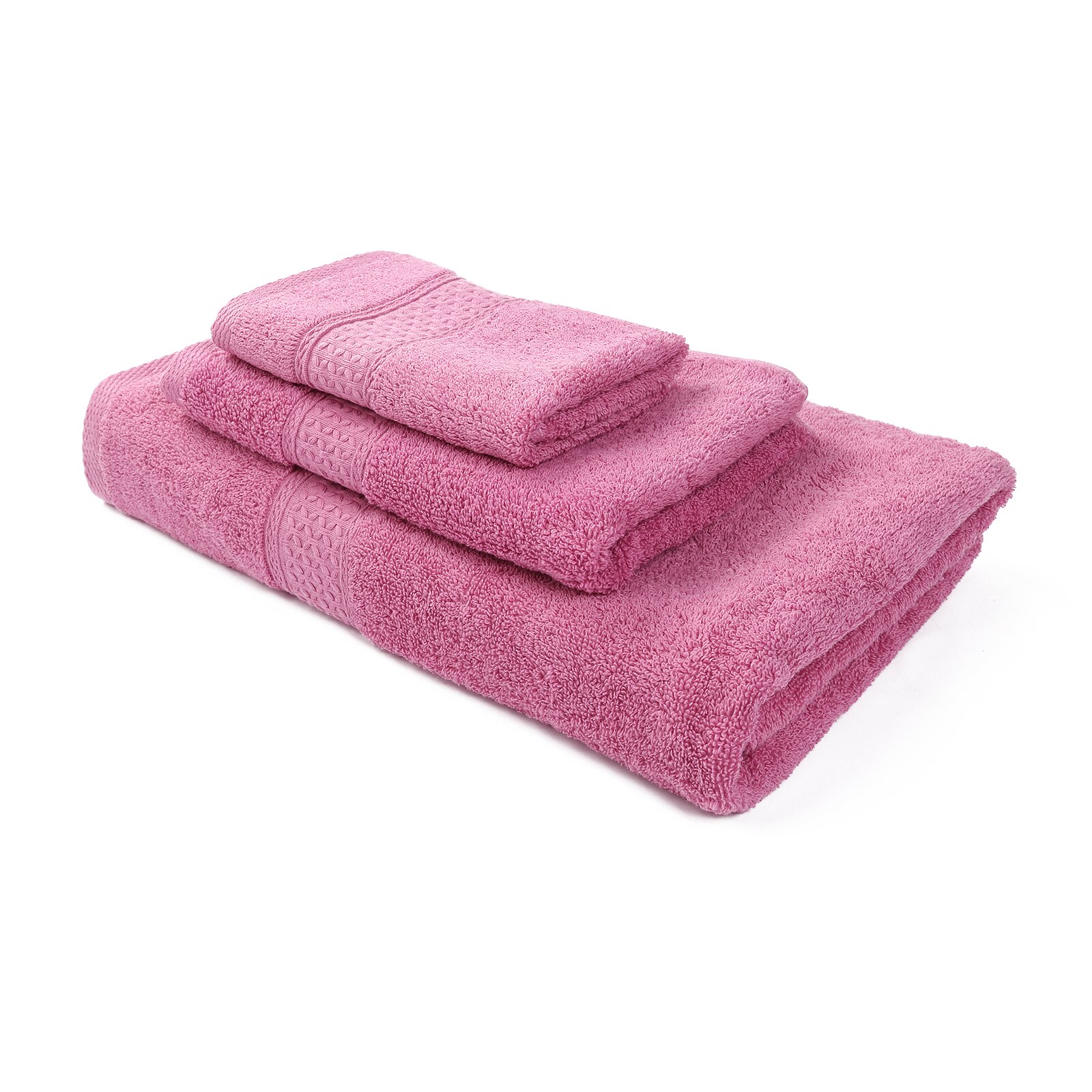 3Pcs Luxe Badhanddoek Set Hotel Zacht Katoen Zeer Absorberend Badkamer Sneldrogend Badstof Handdoeken Voor Hand Gezicht douche: wine red