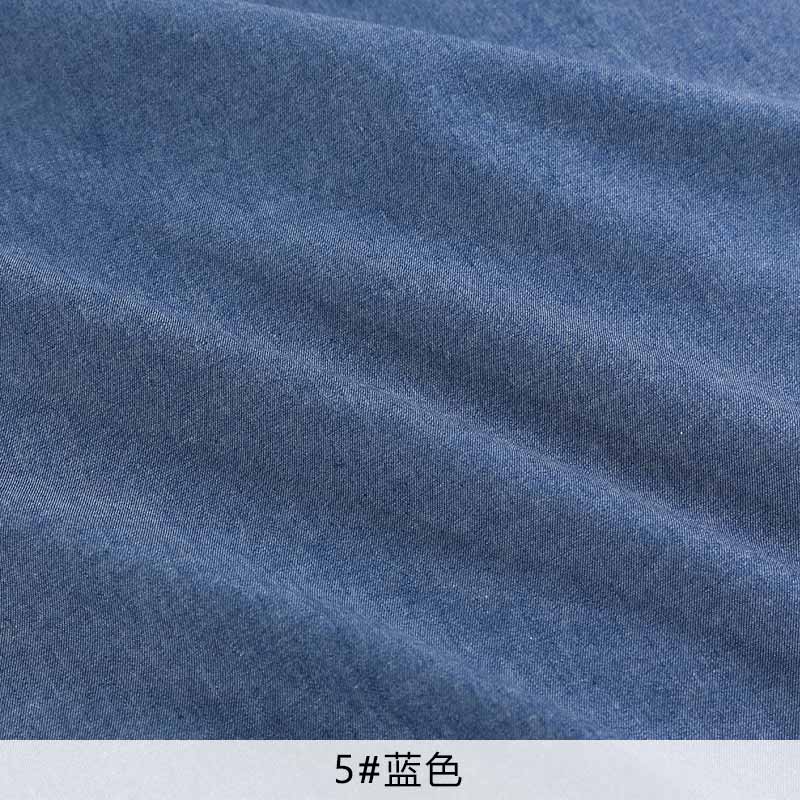 Sommer blød tynd ensfarvet bomuld denim stof til syning tilbehør tøj beklædningsgenstand skjorte nederdel materiale 45*145cm tj4512: 5