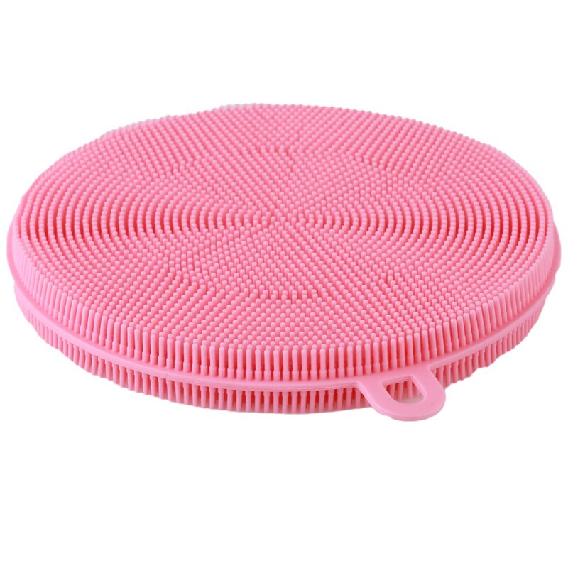 Multifunctionele magische siliconen afwasborstels, reinigingsborstels, schuursponsjes, afwasborstels, gereedschap, keukenaccessoires: Roze