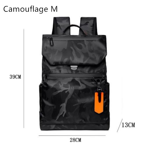 Wasserdichter nylon-laptop-rucksack für #39 , schwarz, ideal für geschäftsreisen und den urbanen stil, mit usb-ladefunktion: Tarnung m