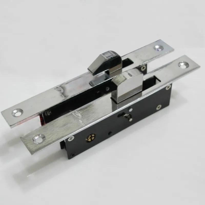 Cerradura de gancho para puerta corredera, cerraduras de ventana de aleación de aluminio, cerradura de suelo de puerta de madera de seguridad antirrobo con llaves cruzadas para puerta de madera