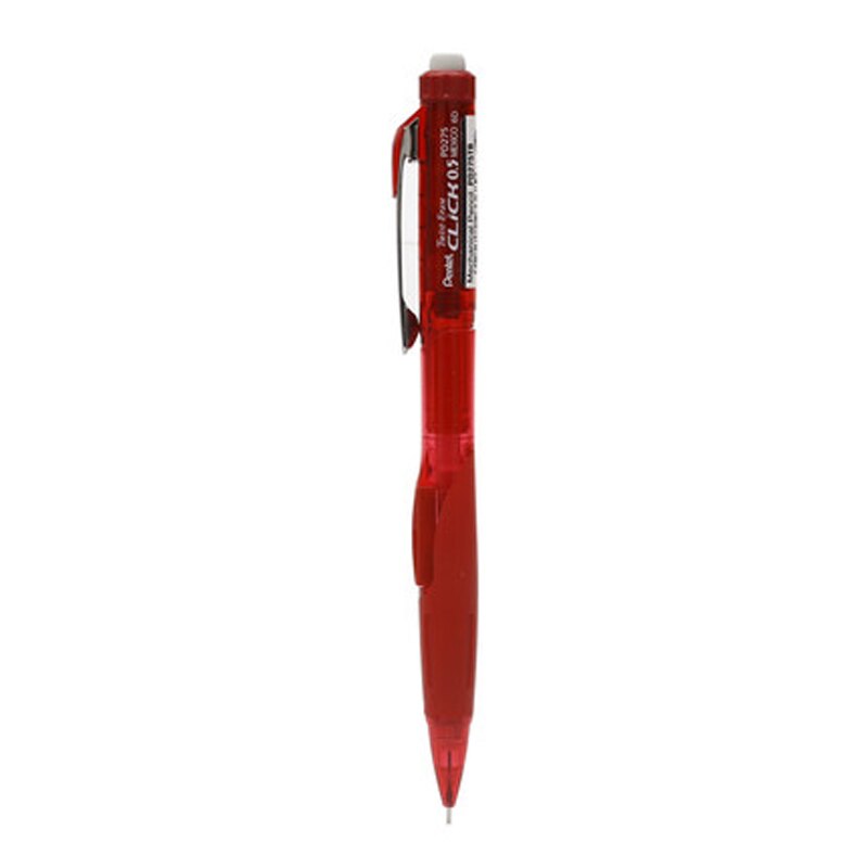 4 portaminas pentel  pd275 , borrador automático de lápiz de 0.5mm lados, japón, 4 colores, útiles de escritura, material de oficina y escolar.: Rojo