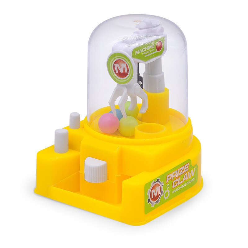 Bedst sælgende børns mini grab og fang klip slik maskine legehus fange bold maskine lille kapsel maskine legetøj: Gul