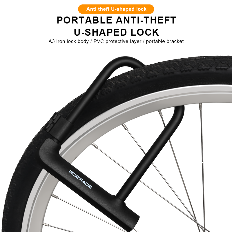 Candado para bicicleta en forma de U, candados portátiles antirrobo reforzados de alta seguridad para patinete eléctrico, accesorios para ciclismo