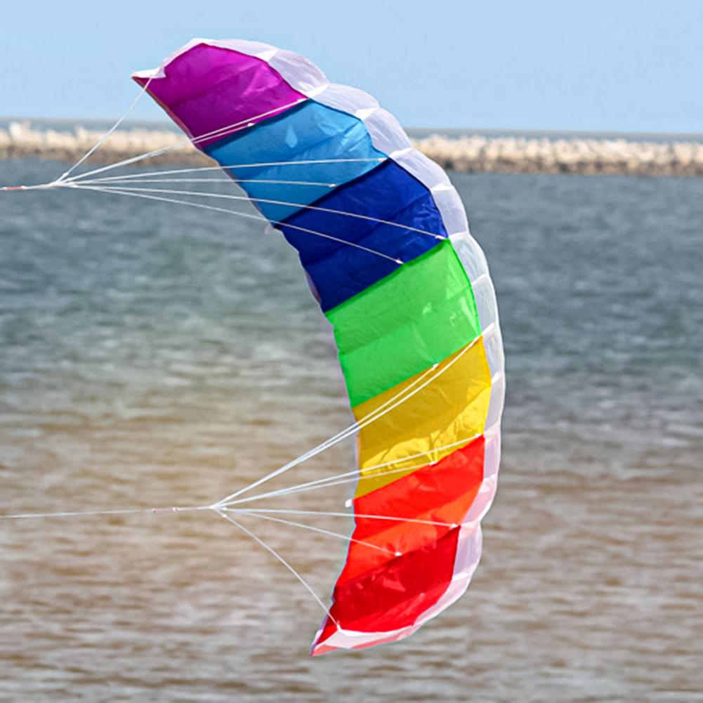 Universal Kite Toy Good Workmanship Flying Kite Exquisite Folding Rainbow Dual Line Kite