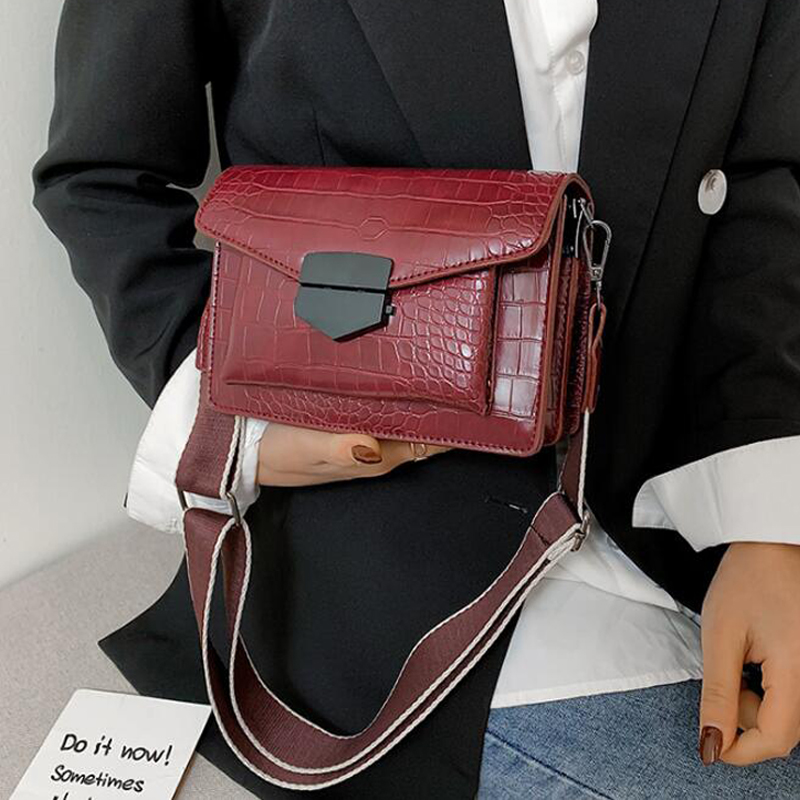 Mini Handtassen Vrouwen Mode Schoudertas Met Breedte Band Dames Messenger Bag Eenvoudige Stijl Crossbody Tassen
