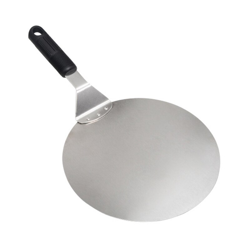 Rostfritt stål rund pizzaskal 25.5cm bakspade paddel, kaklyftare överföringsbricka för pizza, bröd, tårta, paj: Default Title