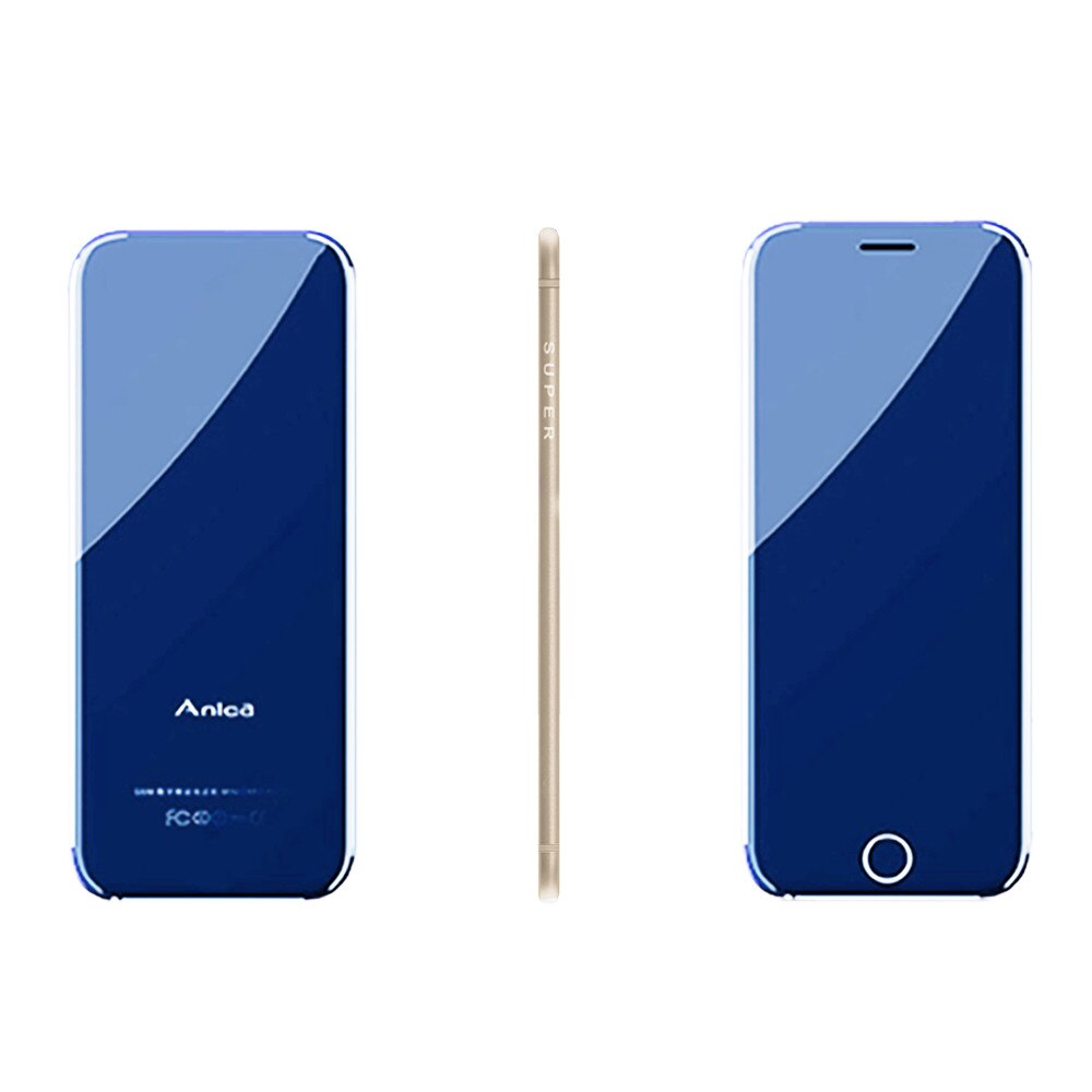 Anica A16 Mini Cell Phones, 1.54" Credit Card Size Bluetooth Dialer mini Celular Fone, Dual SIM big Sound Music Telefone Celular: Standard / Blue