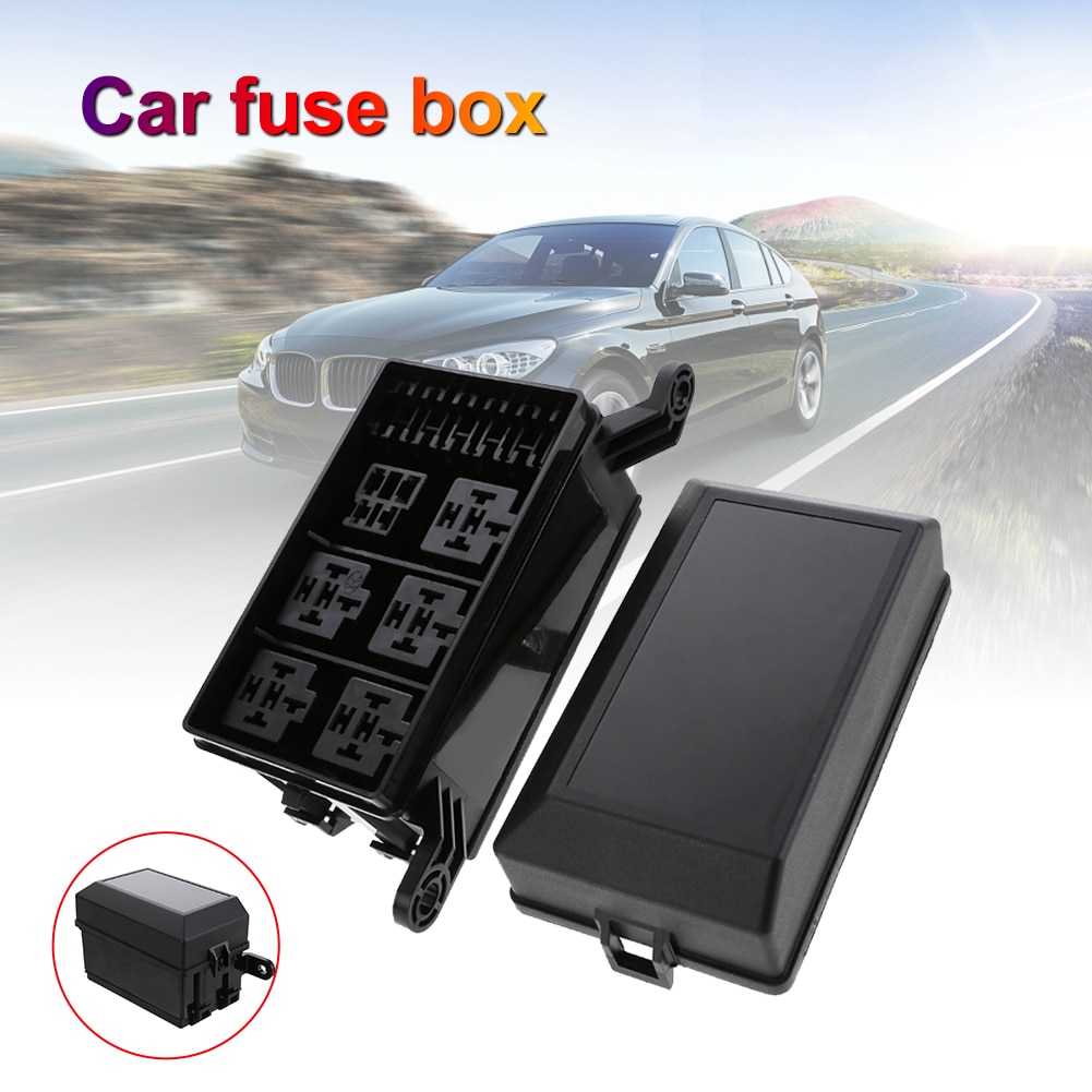 Universal Automotive Fuse Relay Holder 12-Slot Relay Box 6Relays 6 ATC/ATO Fuses: Default Title