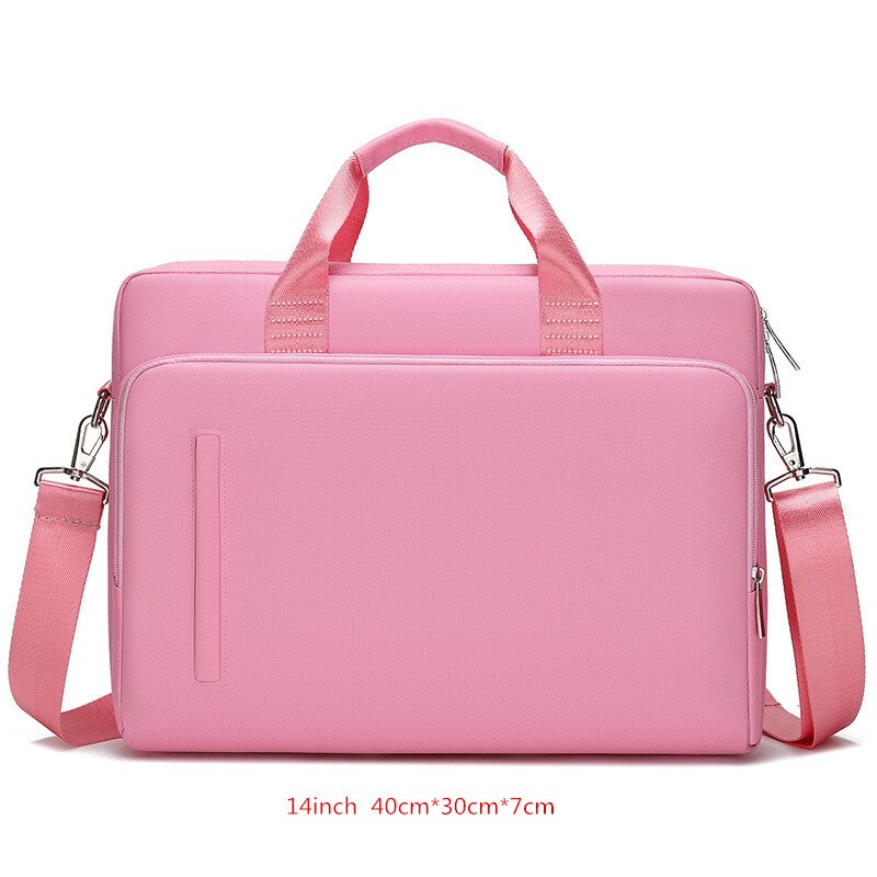Męska teczka damska torba na laptopa odporna na wstrząsy wodoodporna torba na ramię Crossbody torba podróżna na telefon komórkowy: B Pink S