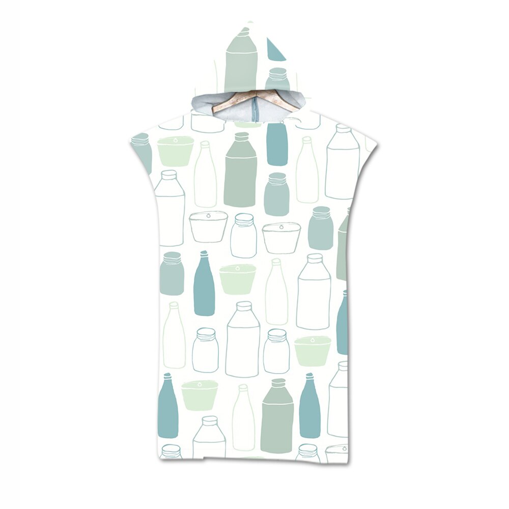 Mode Strand Zonnebrandcrème Winddicht Dressing Robes Hooded Mantel Strandlaken Zwemmen Prints Kan Dragen Poncho Badhanddoeken 110x75cm: 15