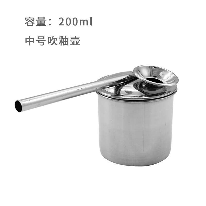 High Stainless Steel Blow glazed Pot Painting Spray Pot Ceramic coloring watering can pottery glaze tool 100/200/300ML: 200ml
