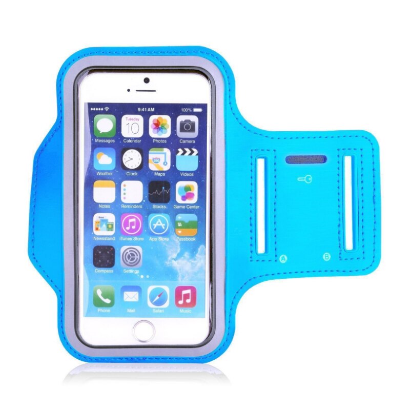 Sports Running Armband Bag Case Cover Running Armband Universal Waterproof Sport Mobile Phone Holder Outdoor Running Armband: blue large