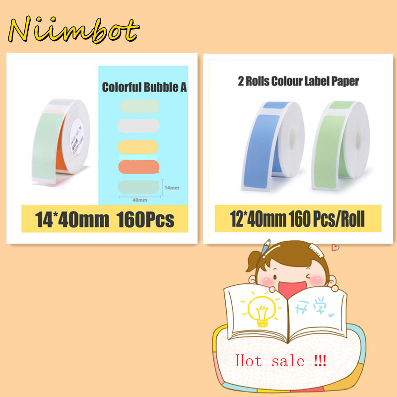 Label Printer Portable Pocket Label Printer Mini Sticker Bluetooth Thermal Label Printer Home Office Printer Paper Niimbot D11: 3Rolls dbg