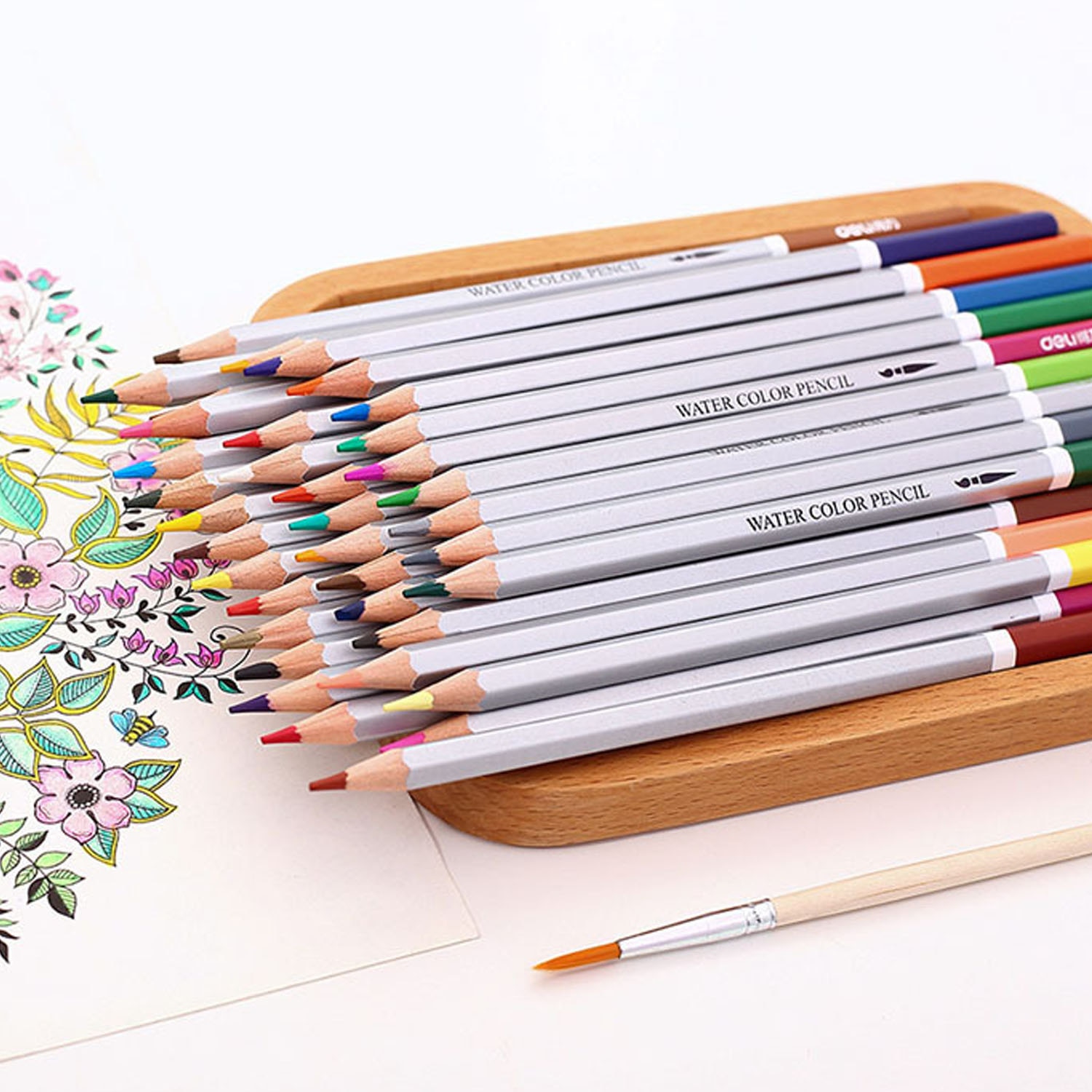 24 Kleuren Water Oplosbare Kleurpotlood Aquarel Potloden Set Voor Volwassenen Kids Tekening Schilderen Schetsen School Kantoorbenodigdheden