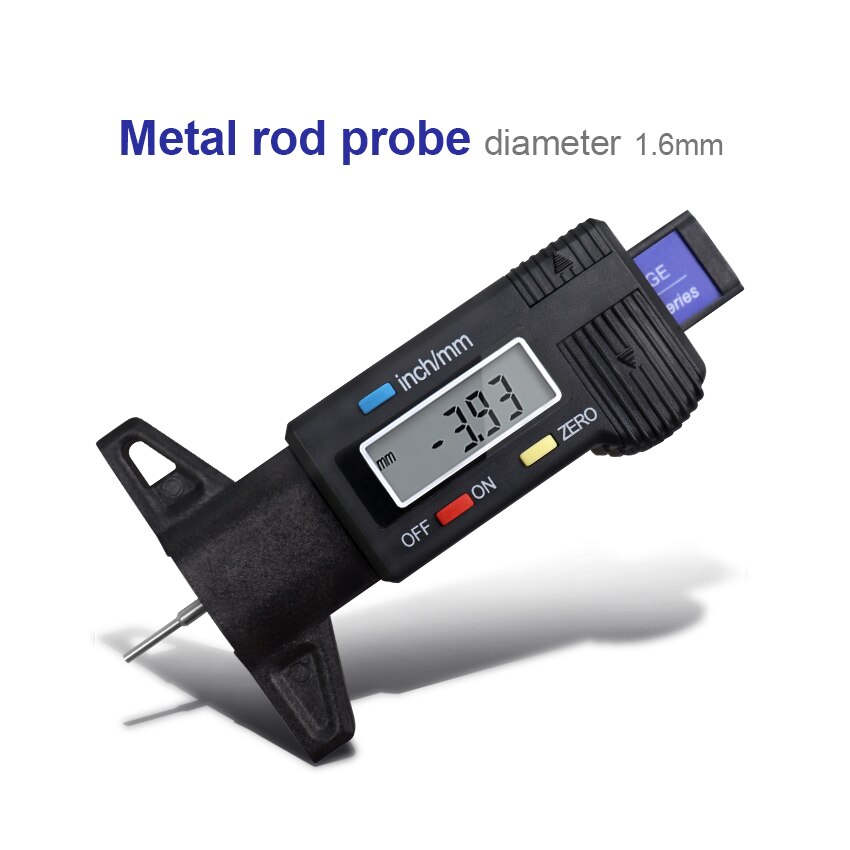 High-Precision Digital Tread Depth Gauge LCD Display Checker Tire Tester For Cars Trucks Range 0-25mm Tread Depth Gauge