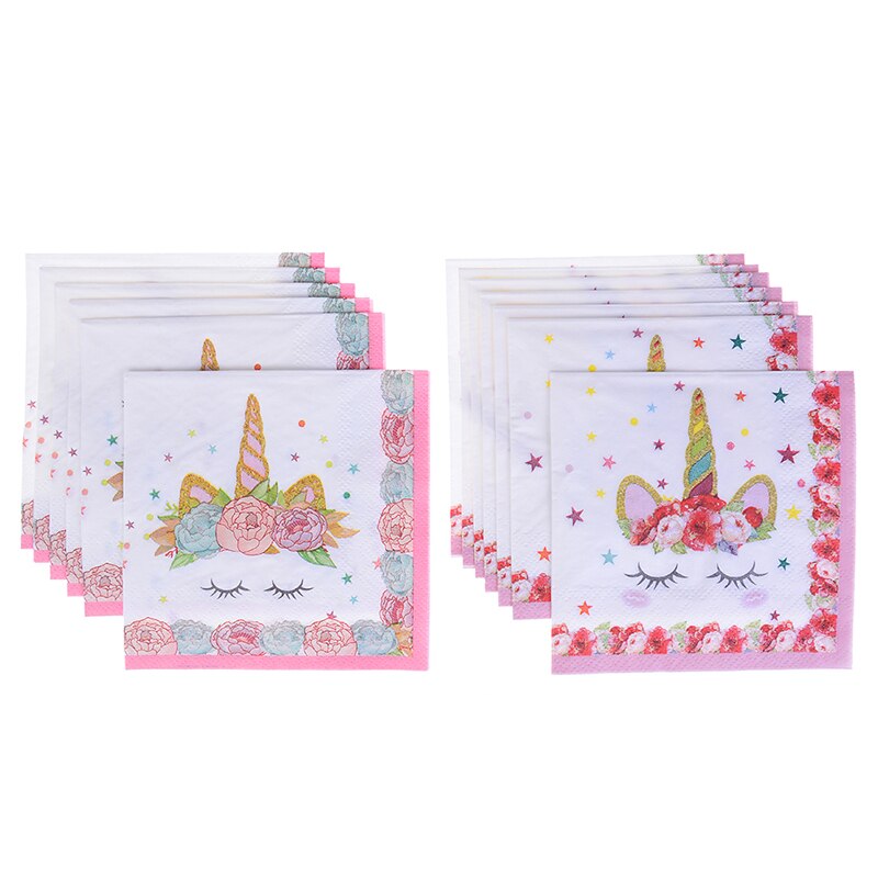 Eenhoorn Papieren Handdoek Partij Verjaardag Wegwerp Servet Kinderen Verjaardag Servet Feestartikelen