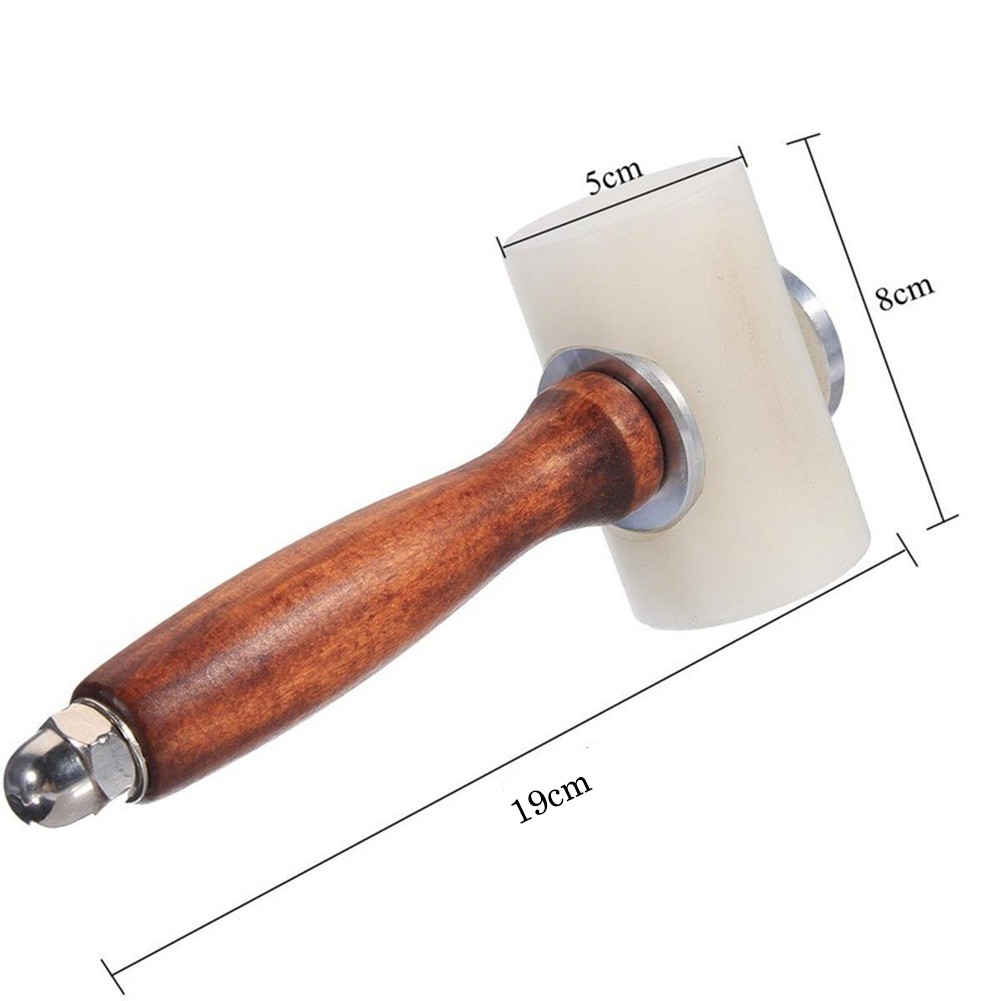 Leather Nylon Mallet Hammer Wooden Handle For Leathercraft Carving Stamping Sew Leather Cowhide Installation Tool