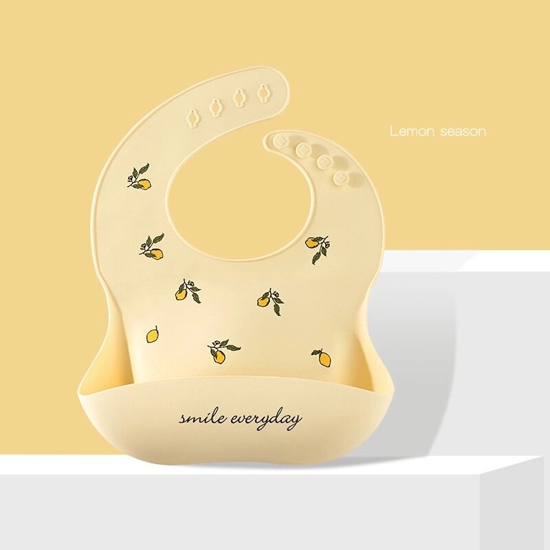 PatPat bebé Baberos toalla para la Saliva de dibujos animados delantales bebé alimentación de silicona Baberos para bebé niño y niñas: Yellow