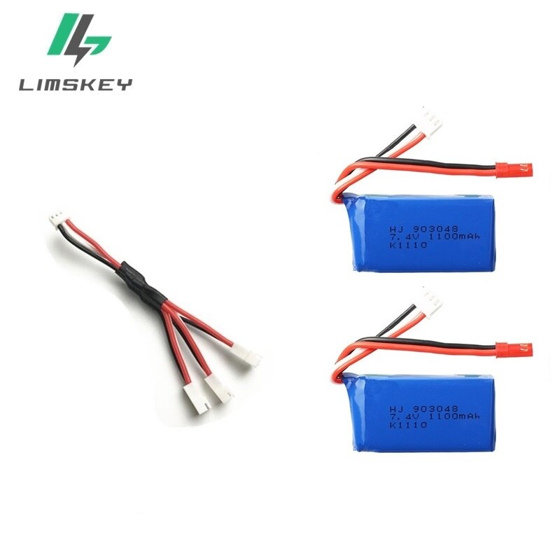 3Pcs for Wltoys A949 A959 A969 A979 K929 LiPo Battery 7.4V 1100mah 903048 25c Lipo Battery For RC Helicopter Airplane Cars Boats: White