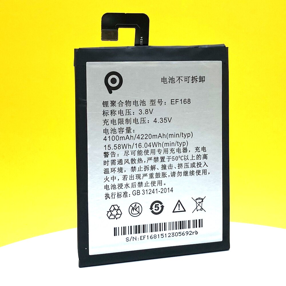 Batería EF168 de 4140mAh para teléfono, 100% Original, para PPTV King7 King7S PP6000, batería de + número de seguimiento