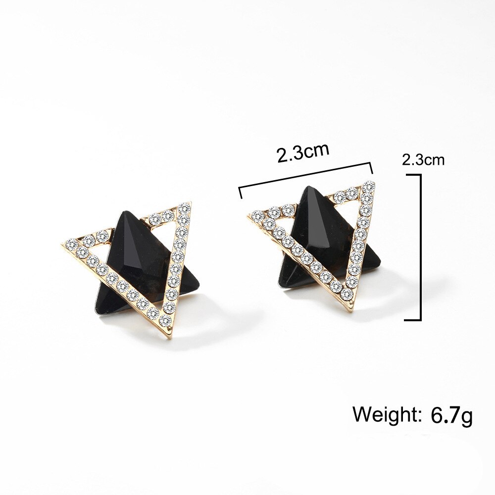 Pendientes colgantes de flor de Metal de Color negro Rock para mujer, aretes geométricos redondos con forma de corazón, hoja, mariposa, cristal, de joyas de