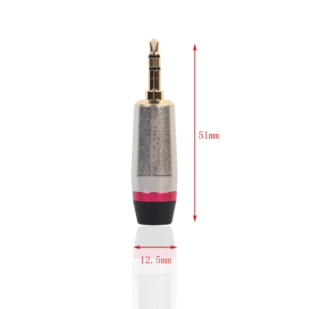 REXLIS Jack 3.5mm Connector 3Pole Gold-plated stereo 3.5mm jack DIY Earphone Adapter with Tail plug to fix cable stable